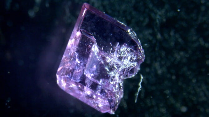 A lab-grown crystal of a synthetic form of the rare earth mineral, monazite.